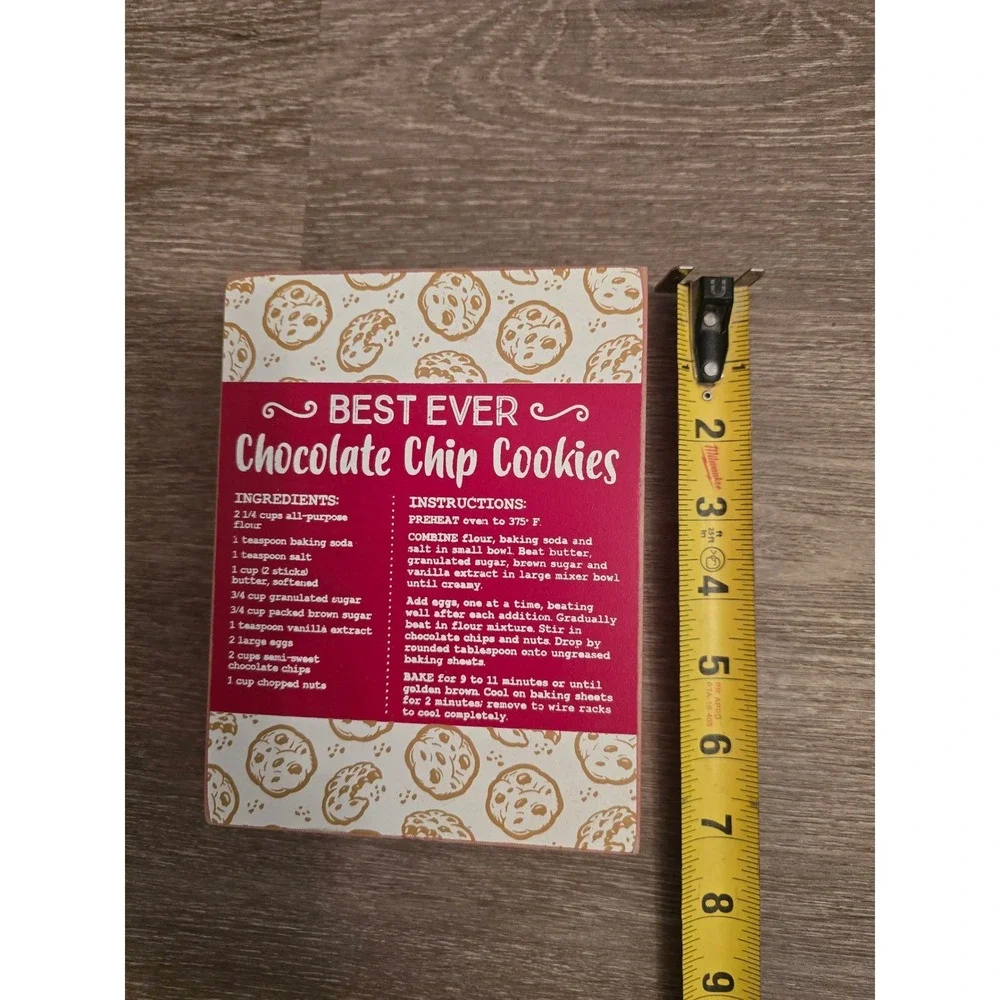Best Ever‎ Chocolate Chip Cookies Recipe Wooden Sign